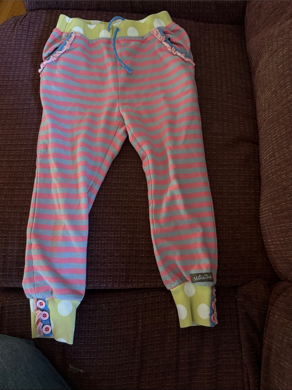 Matilda Jane Pink and Light Blue Striped Joggers
